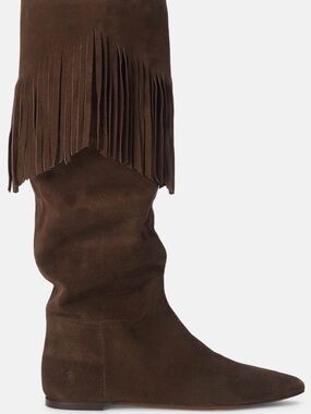 Polo by Ralph Lauren Brown Suede Fringe Over-the-Knee Boot